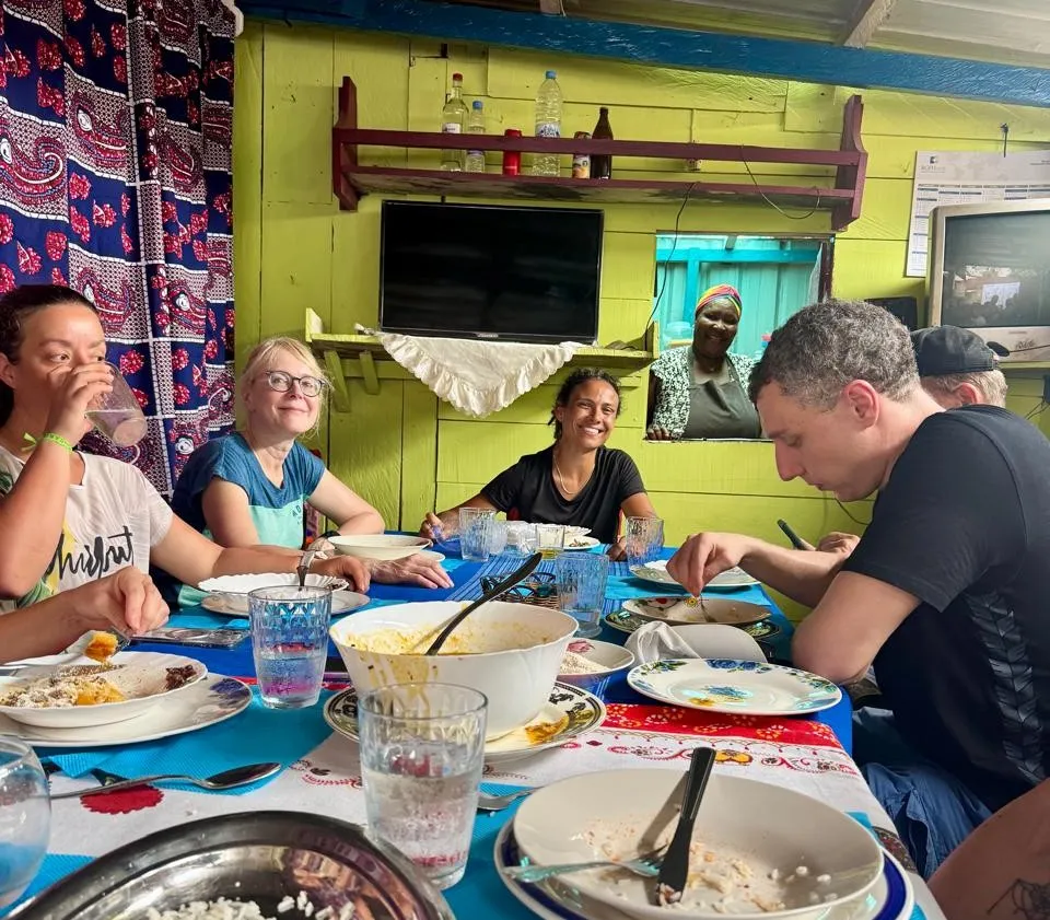 people eating at the table