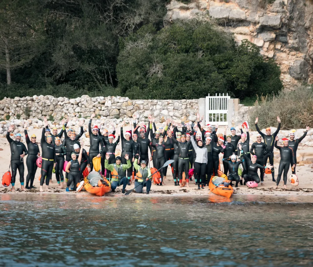 group of swimmers on coast 01
